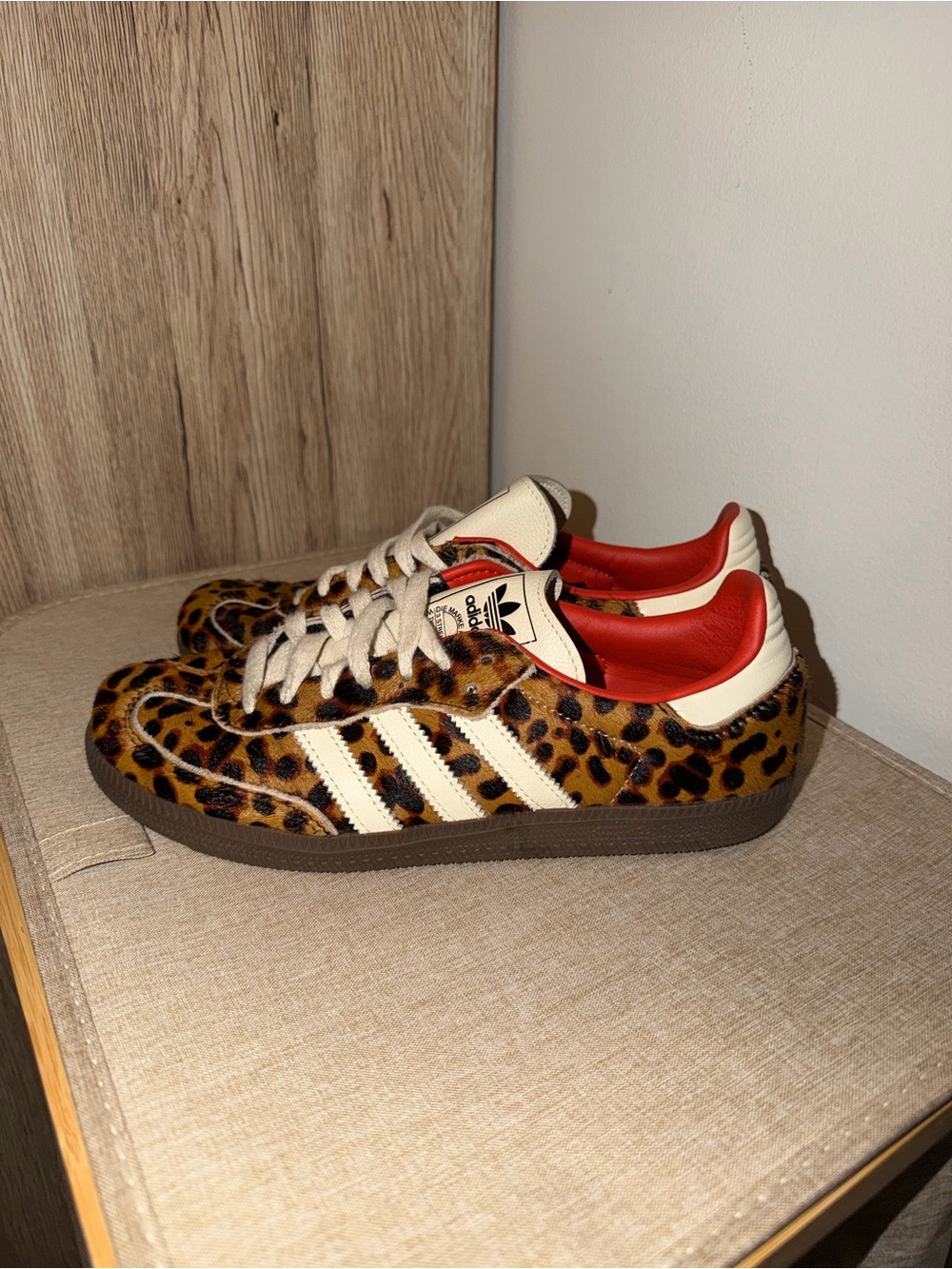 adidas Women’s Leopard - Cream and Red Low-Top Sneakers